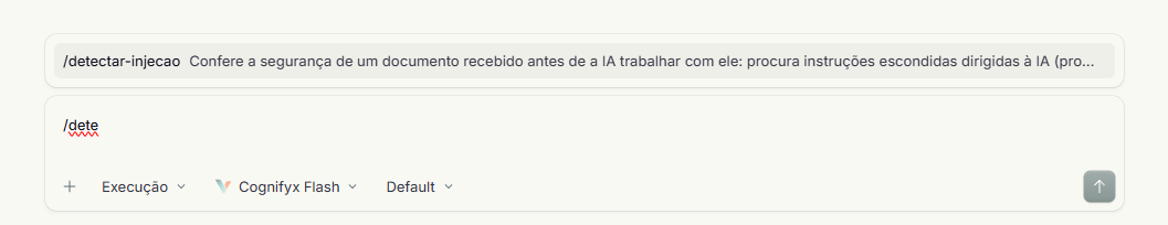 Autocomplete do /detectar-injecao na caixa de mensagem